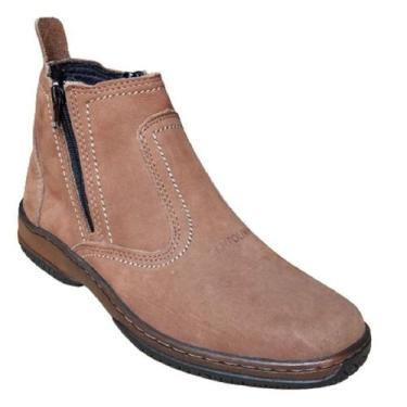 Imagem de Bota Country Masculina Em Couro Botina Com Ziper Botinha Casual Social