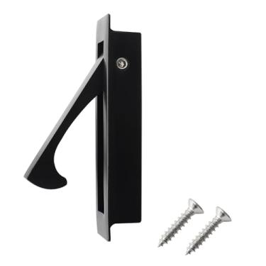 Imagem de Puxador de porta de bolso, puxador de porta de montagem embutida, puxador de dedo de borda redonda, puxadores de bolso de aço inoxidável escovado de 80 mm para porta deslizante de bolso de armário, 1