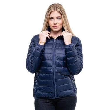 Imagem de Jaqueta Puffer Nylon Feminina Capuz Removível Moda Inverno Bobojaco - 