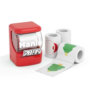 Imagem de Impressora de etiquetas NEW1 + 4 rolos de etiquetas, máquina de etiquetas Bluetooth portátil sem tinta de 5 cm para pequenas empresas, casa, escola, reconhecimento automático de etiquetas, impressora