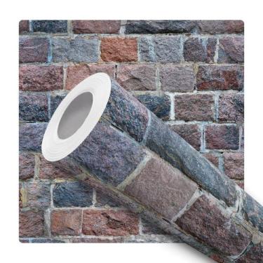 Imagem de Papel De Parede Vinílico Tijolinhos Rústicos Efeito Visual 3D 10m - Si