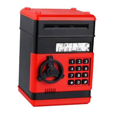 Imagem de TTETTZ Cofrinho atm para crianças, pequeno pote de dinheiro criativo, banco de dinheiro eletrônico, para idades 3 4 5 6 7 8 anos de idade, crianças, presente, Vermelho