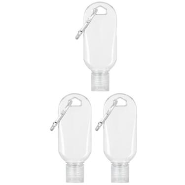 Imagem de 3 porta-chaves transparentes portáteis de molho picante – Mini recipientes de ketchup para levar – Chaveiro de molho picante recarregável tamanho de viagem, garrafas de 50 ml, molhos, molhos e