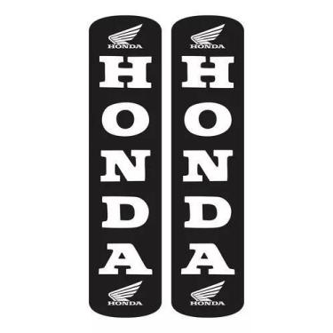 Imagem de Par De Adesivos Protetor De Bengala Honda Branco Resinado - Resitank