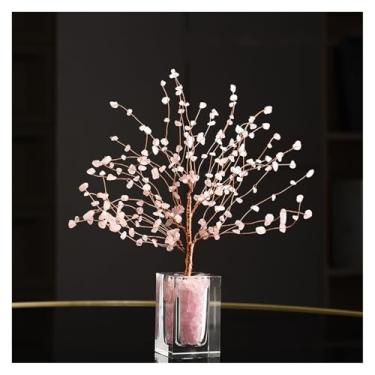 Imagem de Árvore de Cristal Árvore de Cristal da Vida Feng Shui Árvore de Pedra Bonsai Árvore do Dinheiro Árvore de Pedra Preciosa para Boa Sorte para Decoração de Mesa de Escritório em Casa Árvore Bonsai(Pink)