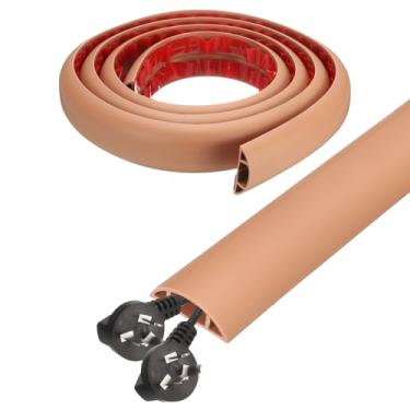 Imagem de HARFINGTON Capa de cabo de 1,8 m L 1,6 x A 0,33 Canal interno PVC esconde extensão, protetor de fios para evitar desvios de cabos, gerenciamento de cabos, marrom