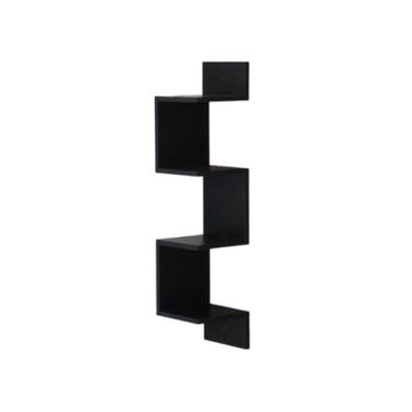 Imagem de Prateleira Nicho de Canto 20x20x86 Livros Decoração - Preto