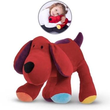 Imagem de Cachorro Pelúcia Infantil Antialérgico Macio Fofinho Greg Vermelho Bri