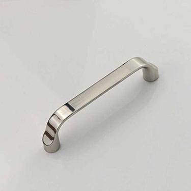 Imagem de Puxador de armário simples de aço inoxidável para porta de cozinha com maçaneta quadrada (96 mm)