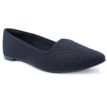 Imagem de Sapatilha Moleca Slipper Tressê Bico Fino - Preto, 36