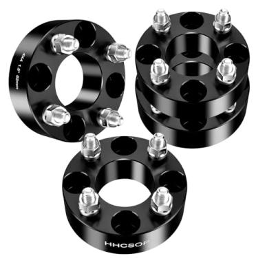 Imagem de HHCSOP Espaçadores de roda de carrinho de golfe 4x4, adaptadores de roda ATV de 1,5 polegadas para carro EZ GO EZGO Club, 4 peças 4 x 101,6 mm furo do cubo espaçador de roda 62 mm com pinos de 1/2