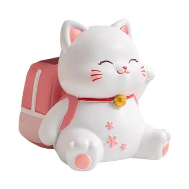 Imagem de Porta-Lápis Para Escritório - Organizador de Canetas para Mesa - Organizador de Material Escolar com Temática de Gatinho para Crianças, Jovens e Adultos