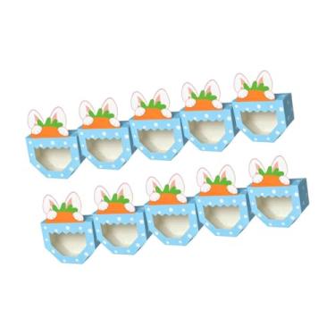 Imagem de oshhni 10 peças de caixas de doces dobráveis, caixas de guloseimas fofas, portáteis, artigos para festas, caixa de embalagem de presente de papel, papelão, Azul
