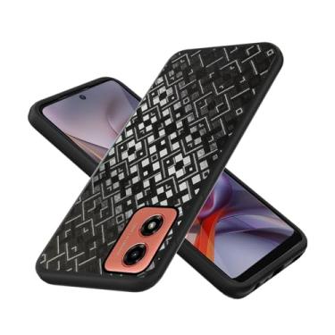 Imagem de Compatível com Motorola Moto G04/G24/E14/G04S capa de telefone TPU macio silicone + reflexo traseiro 3D fosco anti-impressões digitais