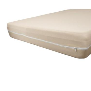 Imagem de Capa de Colchão Casal com Zíper Resistente 100% Algodão - Atual, Bege