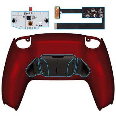 Imagem de eXtremeRate Kit de remapeamento RISE4 com botões de metal real programáveis vermelho escarlate para controle PS5 BDM 010 e BDM 020, placa de atualização e capa traseira redesenhada, 4 botões traseiros para controle PS5