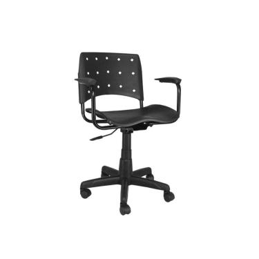 Imagem de Cadeira Ergoplax Secretária Preta Giratória.