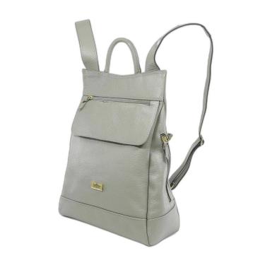 Imagem de Mochila Feminina Anti Furto Luxo Em Couro Cinza