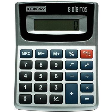 Imagem de Calculadora de Mesa 8 Digitos Prata KOKAY