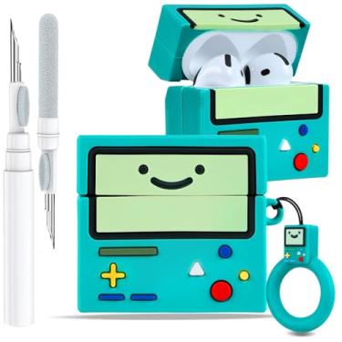 Imagem de Boaretiu Capa para Airpods 4 2024 desenho fofo Kawaii - Capa divertida de silicone macio 3D com mosquetão e kit de limpeza, capa divertida e estilosa para meninos, meninas, adolescentes e mulheres,