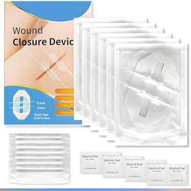 Imagem de 6 conjuntos de ataduras de borboleta para cuidados com feridas - dispositivo de fechamento de feridas de emergência - reparo de laceração cirúrgica sem costura - fechamento rápido de pele de grau