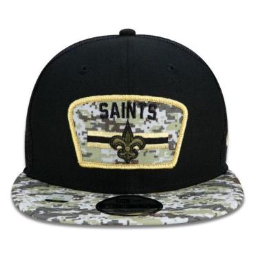 Imagem de BONÉ NEW ERA 950 NEW ORLEANS SAINTS SALUTE TO SERVICE NFP22BON267 PRETO VERDE CAMO-Masculino