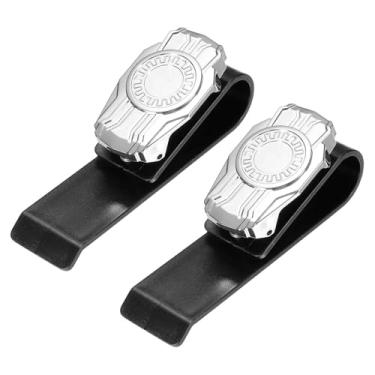 Imagem de HARFINGTON Suporte de óculos de sol com 2 peças para viseira de carro, operação com uma mão, clipe de óculos de sol para mulheres e homens, acessórios de viseira automática, peça de bilhete de recibo