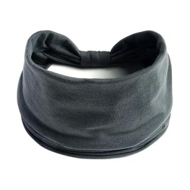 Imagem de Kit 2 Faixas de Testa Esportivas Unissex Preto e Branco | Testeira Antissuor para Academia, Corrida e Tênis(Cinza escuro sólida)