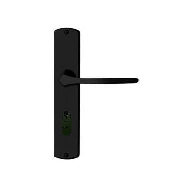 Imagem de Fechadura Papaiz Mz30 Externa 40mm Espelho Preto Fosco, Preto fosco