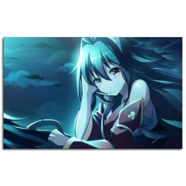 Imagem de Anime Wall Art Smiling Canvas Prints Girls Poster For Home Set of 1 Decorações Noframed 33.0 cmx20.3 cm