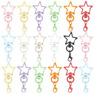 Imagem de SUNNYCLUE 1 caixa, 55 peças, fecho de chaveiro colorido, fecho de mola de estrela, anéis giratórios de metal com fecho de garra de lagosta, clipe de fivela de gatilho de mola para bolsa faça você
