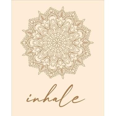 Imagem de Impressed.co Impressões de arte de parede meditation yoga para mulheres, conjunto de 4 peças, 20 x 25 cm, sem moldura, citação inspiradora de Buda e símbolo Om, orientação retrato