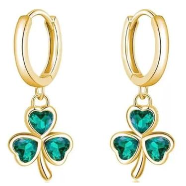 Imagem de LaBling Brincos femininos de Dia de São Patrício | Brincos pendentes de acrílico trevo irlandês | Brincos divertidos com chapéu de trevo - 012