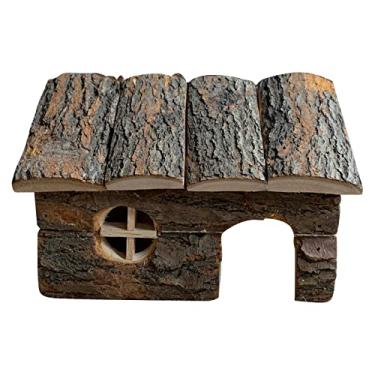 Imagem de Casa de Esconderijo Madeira Natural para Hamster Abrigo Brincadeira Ratos Estimação Quarto Anão e Pequenos Animais