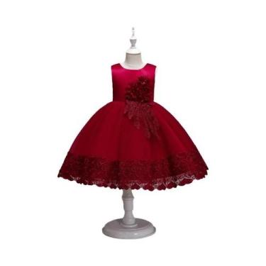 Imagem de Vestido De Festa Em Tule Com Flores Para Meninas, Elegante Para Damas 