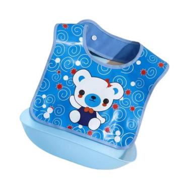 Imagem de Babador Impermeável Para Bebês Com Bolso 3D Removível Para Alimentos, 