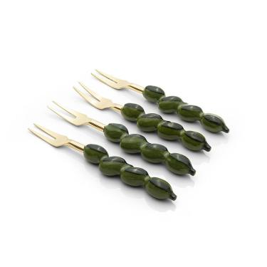 Imagem de Conjunto De Talheres Copa E Cia Para Aperitivo Finger Food 4 Peças Garbo Oliva