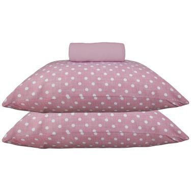 Imagem de Jogo de Cama KazzaVip Queen Malha Mista 70% Algodão e 30% Poliéster Ilhabela 3 Peças Rosa