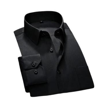 Imagem de Camisa Social Masculina Branca Slim Fit De Manga Longa Com Bolso, Alta