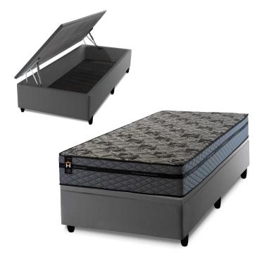 Imagem de Cama Box Baú Montreal 96x203 com Molas Ensacadas King House