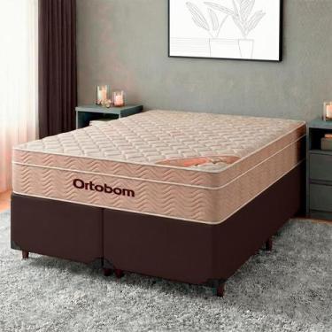 Imagem de Colchão Queen Molas Ensacadas + Box Marrom - Airtech - Ortobom