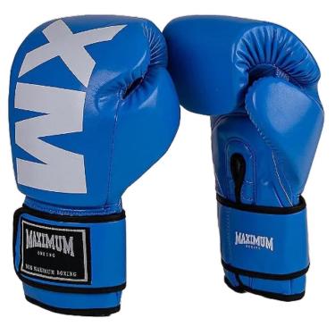 Imagem de Luva de Boxe Maximum MXM Azul Iniciante Muay Thai Kickboxing-Unissex