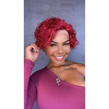 Imagem de Peruca Lace Front Cabelo Humano Elegant Vermelha - 20 cm - Cia dos Cab