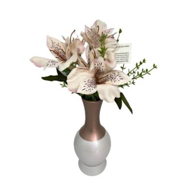 Imagem de Vaso centro de mesa garrafa na cor cobre decorativo moderno