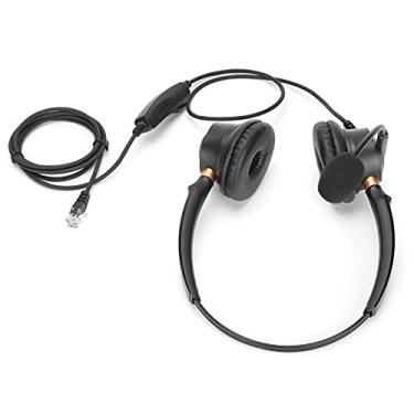 Imagem de Fone de ouvido binaural, fone de ouvido ajustável empresarial Fios reforçados para fone de ouvido para escritório para comunicação empresarial