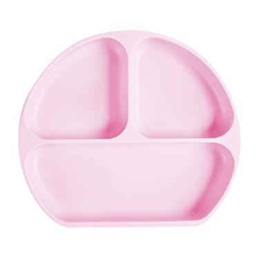 Imagem de burko Pratos de silicone para bebês Prato de sucção dividido inquebrável para arroz, frutas, lanches e cadeiras altas