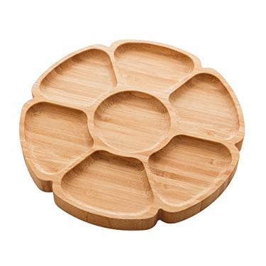 Imagem de PETISQUEIRA COM 7 DIVISÓRIAS DE BAMBU FLOWER 19x19x1,5CM NATURAL