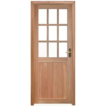 Imagem de Porta para Vidros Quadriculados com Marco Fechadura e Guarnições Rondosul Natural