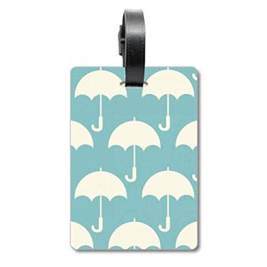 Imagem de Guarda-chuva branco, estampa meteorológica, mala, etiqueta para bagagem, cartão de bagagem, etiqueta