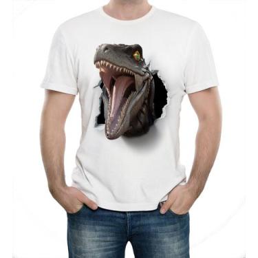 Imagem de Camisetas Infantil e Adulto Jurassic Park Dinossauro Velociraptor 3d -